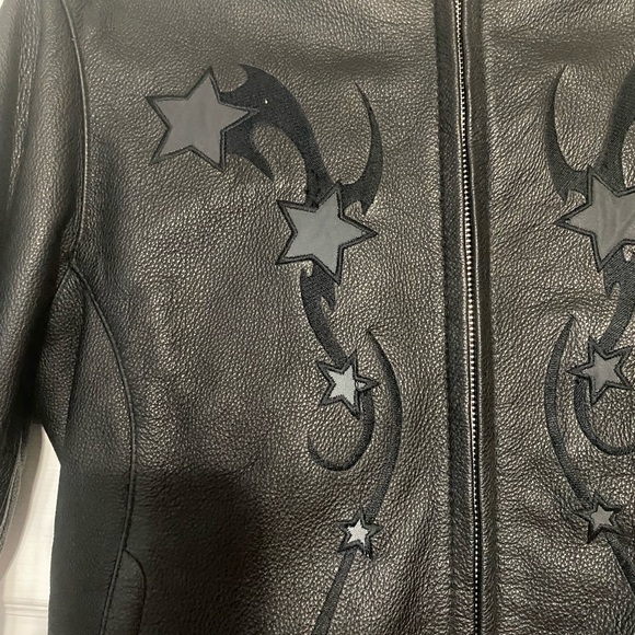 First Classics Breakout Star Womens Reflective Leather Moto Jacket - Small - Picture 2 of 10